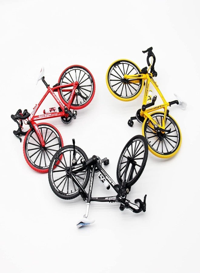 Fezeedi Bicycle Model Mountain Bike Toy Racing Toy 1:10 Simulation Bikes Mini Bike Model Zinc Alloy Racing Home Decoration Crafts Miniature Finger Mountain Bikes (1 Pc Multicolored) - Image 4